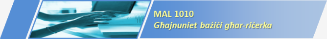 MAL1010 Għodod Bażiċi għar-Riċerka