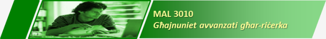 MAL3010 Għodod Avvanzati għar-Riċerka